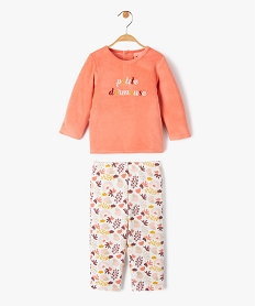 GEMO Pyjama bimatière dépareillé bébé fille orange standard