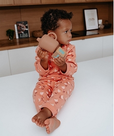 GEMO Pyjama 2 pièces imprimé en molleton bébé Orange