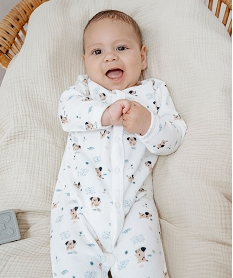 GEMO Pyjama dors-bien en velours imprimé avec ouverture devant bébé Multicolore