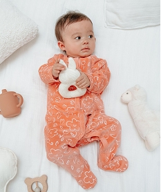 GEMO Pyjama bébé fille velours à motifs renards et petites fleurs Multicolore