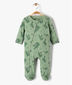 GEMO Pyjama bébé en coton à zip ventral et motif crocodiles vert standard