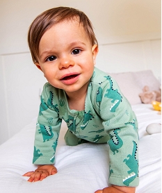 GEMO Pyjama dors-bien zippé intérieur molletonné bébé Vert