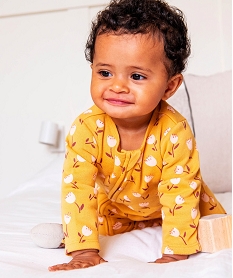 GEMO Pyjama en jersey molletonné avec zip ventral bébé Jaune