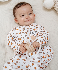 GEMO Pyjama ouverture devant zippée motif Minnie bébé - Disney Brun