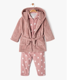 ensemble pyjama et robe de chambre bebe fille- lulucastagnette roseJ228601_2