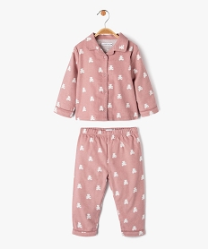 ensemble pyjama et robe de chambre bebe fille- lulucastagnette roseJ228601_3