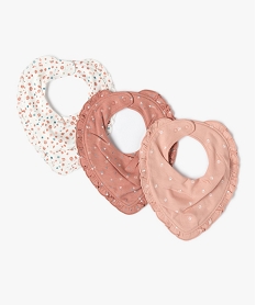 bavoirs facon bandana avec fronces bebe fille (lot de 3) roseJ229801_1