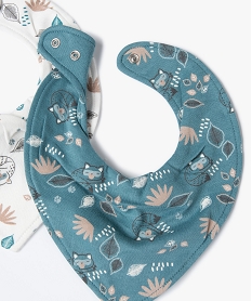 bavoirs facon bandana avec motifs animaux bebe garcon (lot de 3) bleuJ229901_2
