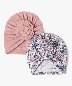 bonnet de naissance en jersey de coton look retro bebe - lulucastagnette (lot de 2) roseJ230601_1