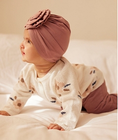 bonnet de naissance en jersey de coton look retro bebe - lulucastagnette (lot de 2) roseJ230601_4