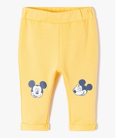 GEMO Pantalon en maille molletonnée avec motif Mickey bébé garçon - Disney Jaune