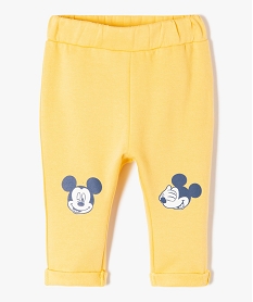 GEMO Pantalon en maille molletonnée avec motif Mickey bébé garçon - Disney Jaune
