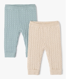 GEMO Pantalon en maille torsadée bébé (lot de 2) bleu canard