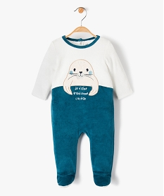 GEMO Pyjama dors-bien en velours bicolore bébé Beige