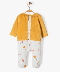 pyjama bebe fille bimatieres effet 2 en 1 jauneJ234201_4