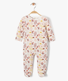 GEMO Pyjama bébé fille à motifs fleuris et arc-en-ciel blanc standard