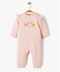 GEMO Combinaison longue imprimée en molleton bébé Rose