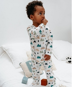 GEMO Pyjama bébé à pont-dos en jersey molletonné imprimé montagnes Beige