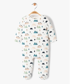 pyjama bebe a pont-dos en jersey molletonne imprime montagnes beigeJ236501_2