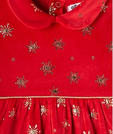 pyjama velours special noel avec bonnet bebe fille rougeJ236801_3
