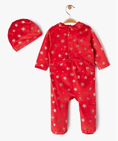 pyjama velours special noel avec bonnet bebe fille rougeJ236801_4
