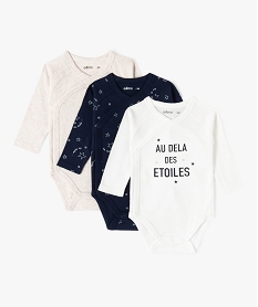 body croise a manches courtes en coton biologique bebe (lot de 3) beigeJ238701_1