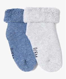 GEMO Chaussettes en maille bouclette douillette bébé (lot de 2) bleu standard