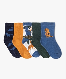 GEMO Chaussettes hautes motifs dinosaures garçon (lot de 5) bleu standard