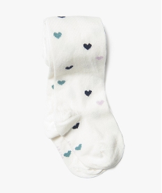 GEMO Collants bébé fille chaud imprimé cœurs blanc standard