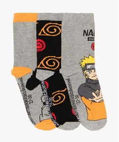 GEMO Chaussettes à motifs mangas garçon (lot de 3) - Naruto noir standard