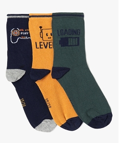 GEMO Chaussettes à motifs jeux vidéo garçon (lot de 3) jaune standard