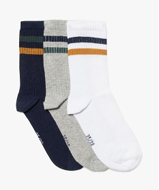 chaussettes de sport avec bandes colorees garcon (lot de 3) bleuJ244301_1