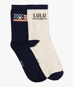 GEMO Chaussettes à motifs garçon (lot de 2) - LuluCastagnette Bleu