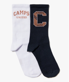 GEMO Chaussettes avec tige côtelée garçon (lot de 2) - Camps United Bleu