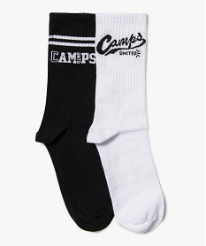 GEMO Chaussettes de sport avec tige côtelée garçon (lot de 2) - Camps United noir standard