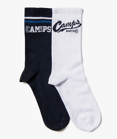 GEMO Chaussettes de sport avec tige côtelée garçon (lot de 2) - Camps United Bleu