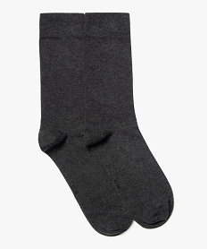 GEMO Chaussettes fines tige haute homme (lot de 2) gris standard