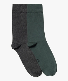 GEMO Chaussettes fines tige haute homme (lot de 2) vert standard