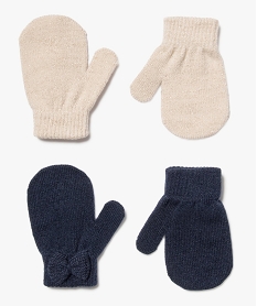 GEMO Moufles avec pouce bébé fille (lot de 2) Bleu