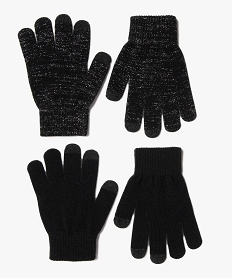 gants tactiles en maille extensible fille (lot de 2) noir standardJ255301_1