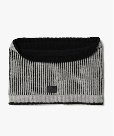 snood en grosse maille cotelee doublure polaire garcon gris standardJ256501_1