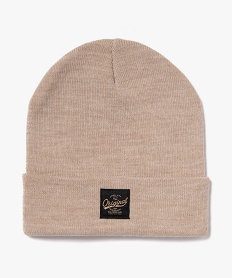GEMO Bonnet en maille avec large revers homme Beige