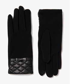 gants tactiles avec poignet matelasse femme noir standardJ260101_1