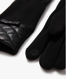 gants tactiles avec poignet matelasse femme noir standardJ260101_2