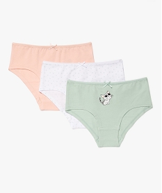 GEMO Shorties assortis en coton extensible fille (lot de 3) Multicolore