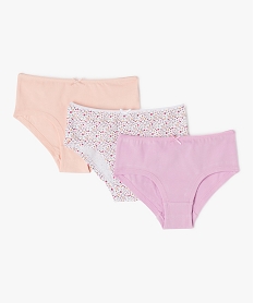 GEMO Shorties assorties en coton biologique extensible fille (lot de 3) Multicolore