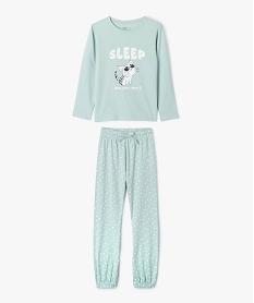 GEMO Pyjama à motif chat avec touches scintillantes fille vert standard