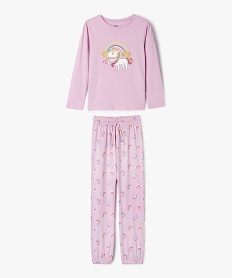 GEMO Pyjama à motif licorne et arc-en-ciel fille violet standard