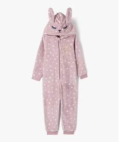 GEMO Combinaison pyjama à capuche à motifs coeurs fille Imprimé