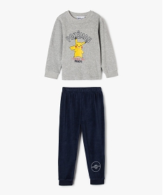 pyjama en velours avec motifs pikachu fille - pokemon grisJ270901_1
